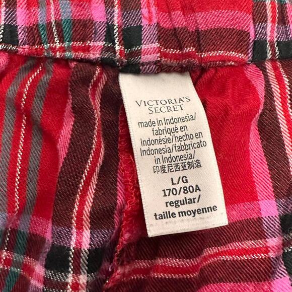 Victorias Secret Size Large Wide Leg Flared Plaid Sleep Loungewear Pants - Picture 4 of 4